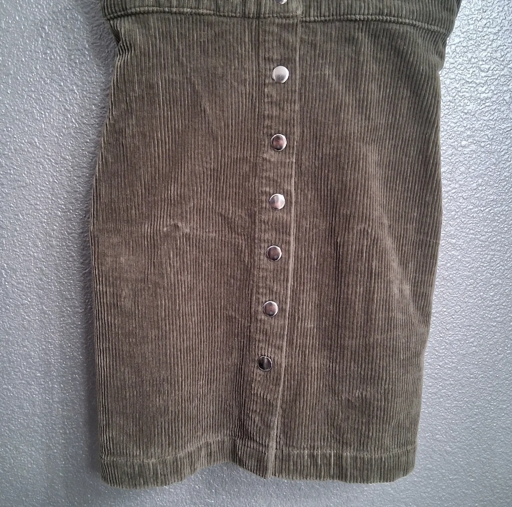 Stylish Forever 21 Olive Corduroy Mini Dress   Size S